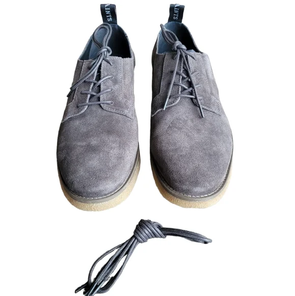 ALL SAINTS Charcoal Grey Suede Leigh Derby Shoe Size 41 US 8 display picture 1